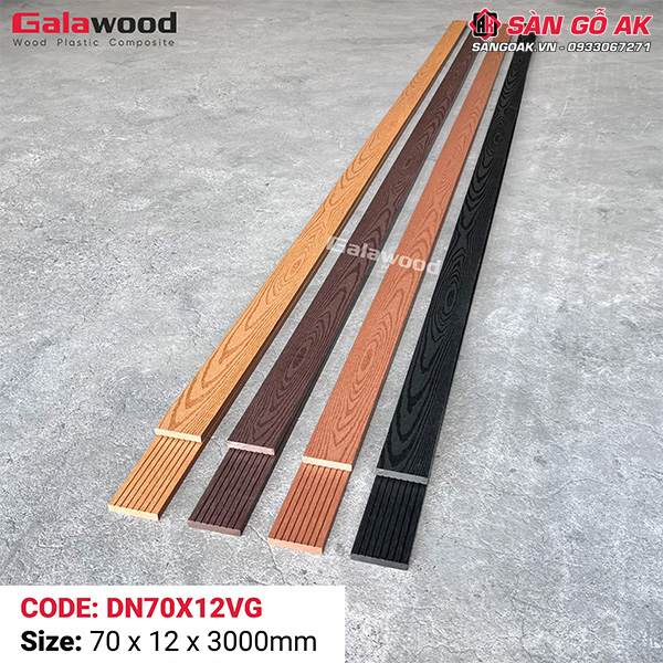 Thanh đa năng gỗ nhựa ngoài trời Galawood DN70X12VG Wood